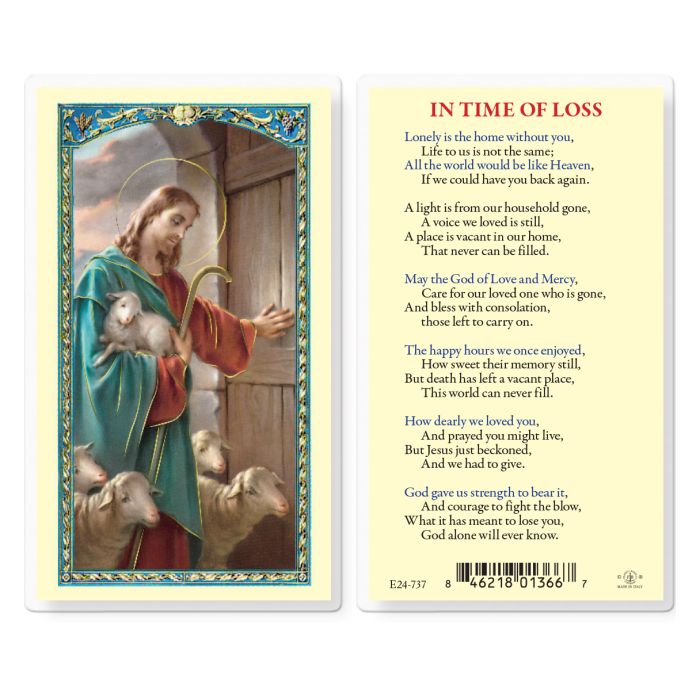Holy Card - Laminated - In Time of Loss (Good Shepherd)