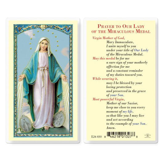 Holy Card - Laminated - Our Lady Of The Miraculous Medal