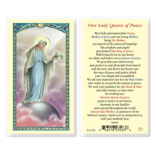 Holy Card - Laminated - Our Lady Queen of Peace