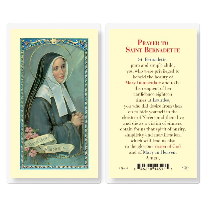 Holy Card - Laminated - Bernadette