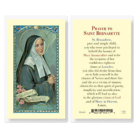Holy Card - Laminated - Bernadette