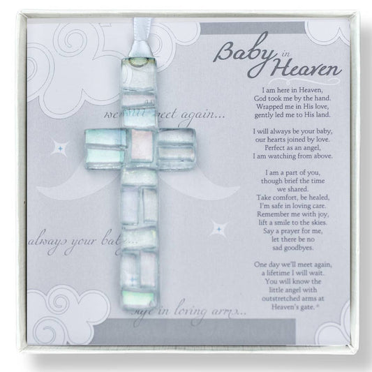 Baby In Heaven: Infant Memorial Clear Mosaic Cross