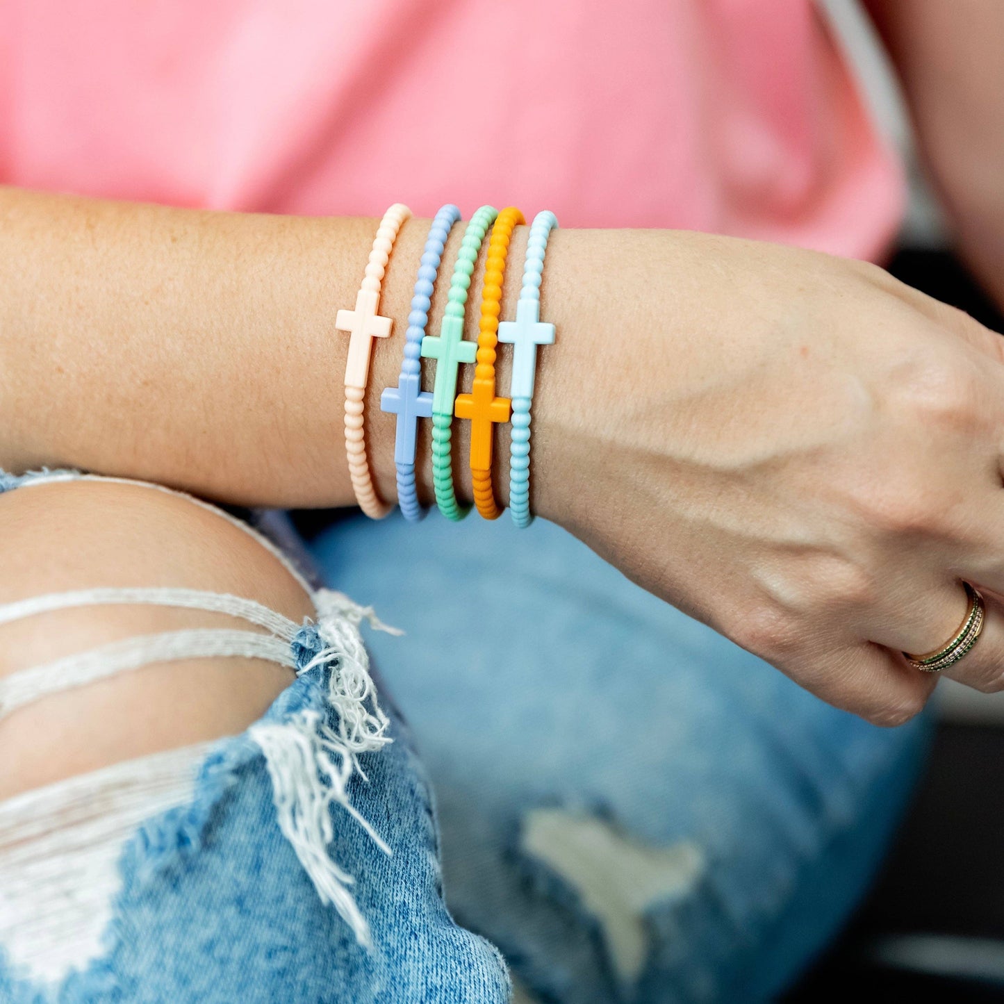 Jesus Bracelets (silicone cross bracelets) 5 packs
