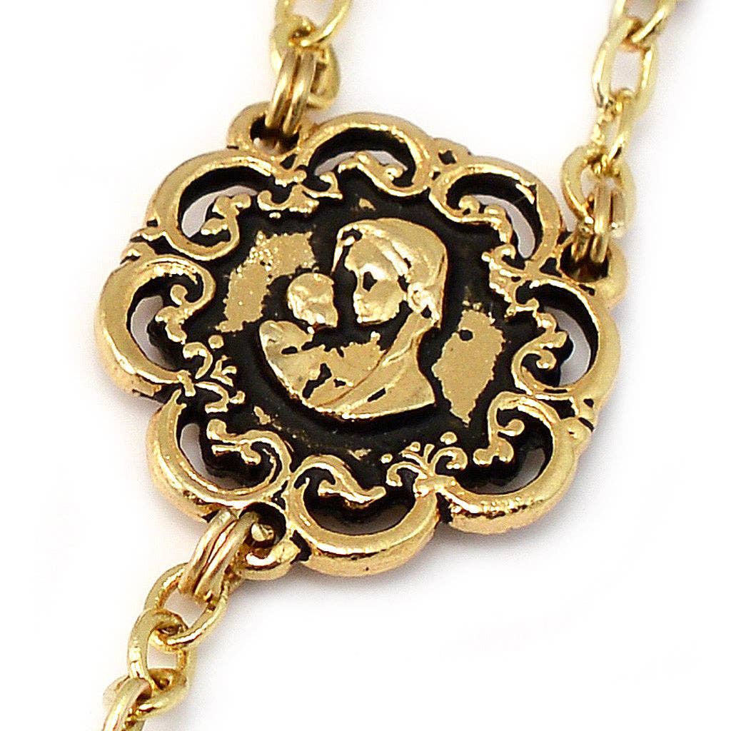 Mary's Motherly Love Collection Pink & Gold Rosary