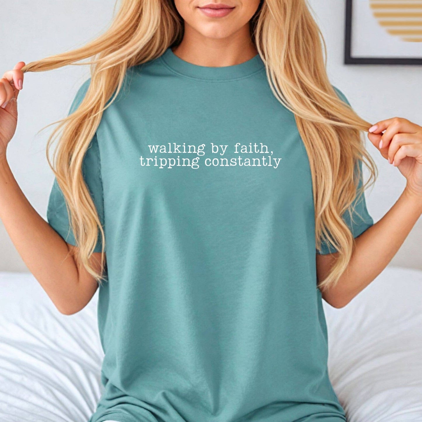Walking By Faith Tripping Constantly Graphic Tee - Fall