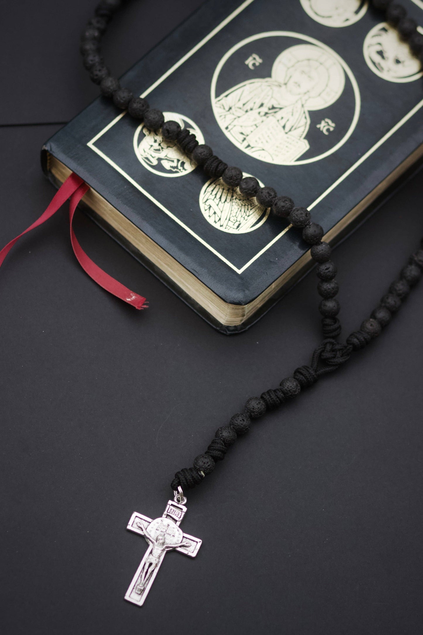 Memento Mori Lava Rock Rosary