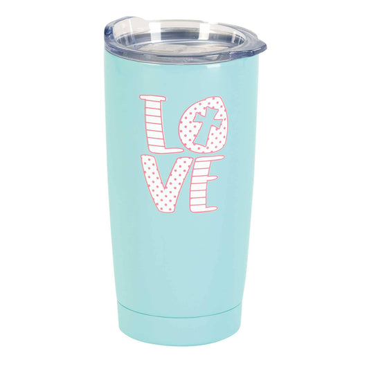 Tumbler Love Cross  Teal 20oz