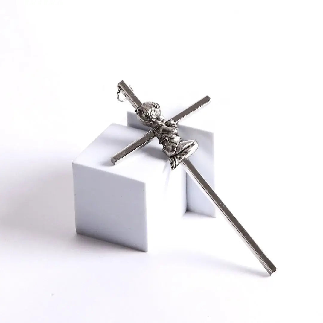 Wall Cross - Baptism Boy - Silver