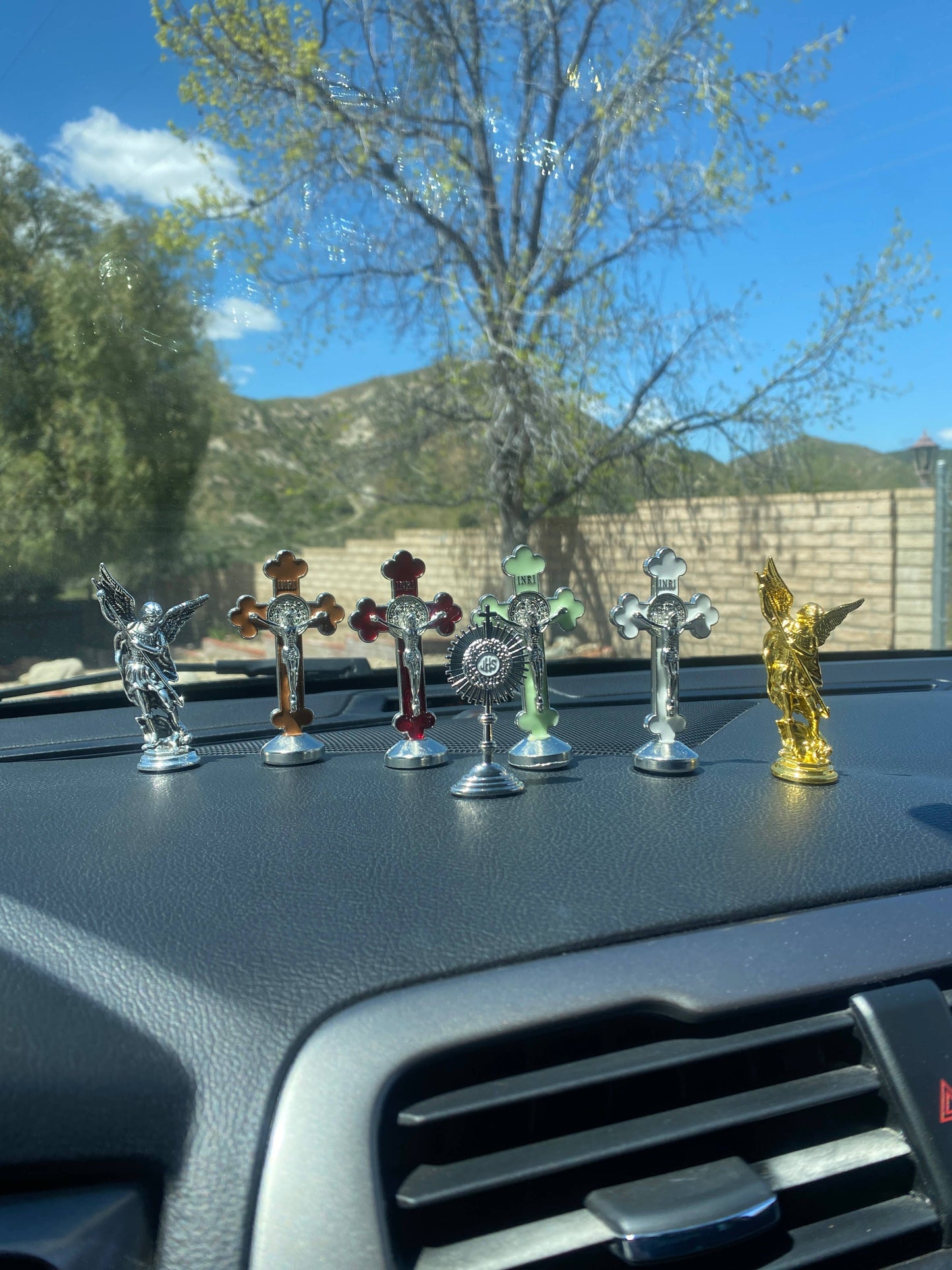 St Michael Dashboard Statuette 3″ Chrome