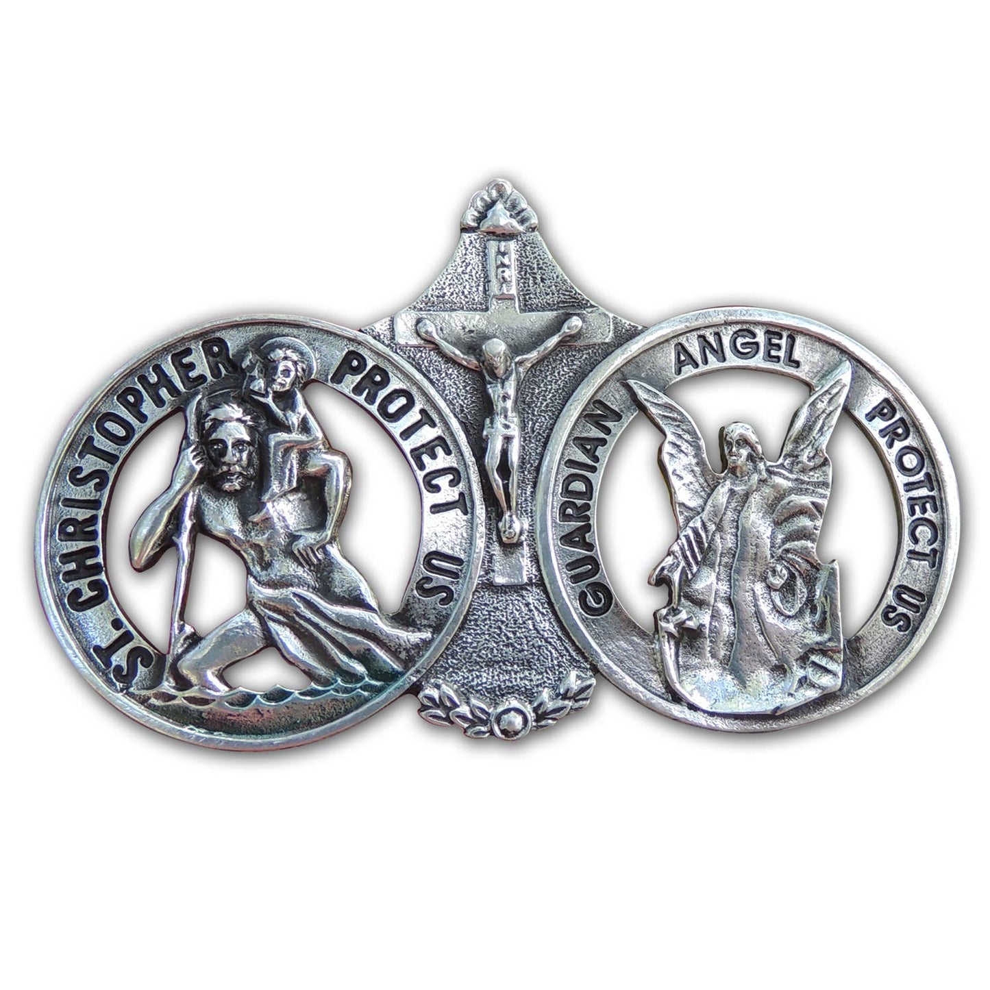 St Christopher  & Angel Visor Clip
