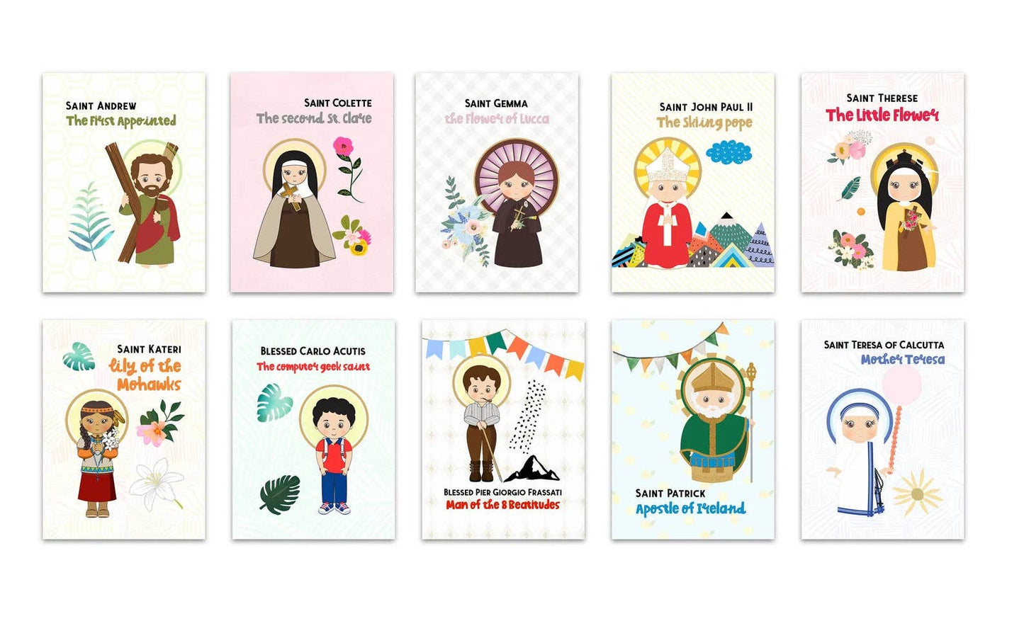 Holy Handmaid Mary Card Game Set. Set of 21 Saint Cards for Matching Game. First Communion Gift. Catholic Gift. Saint card matching game