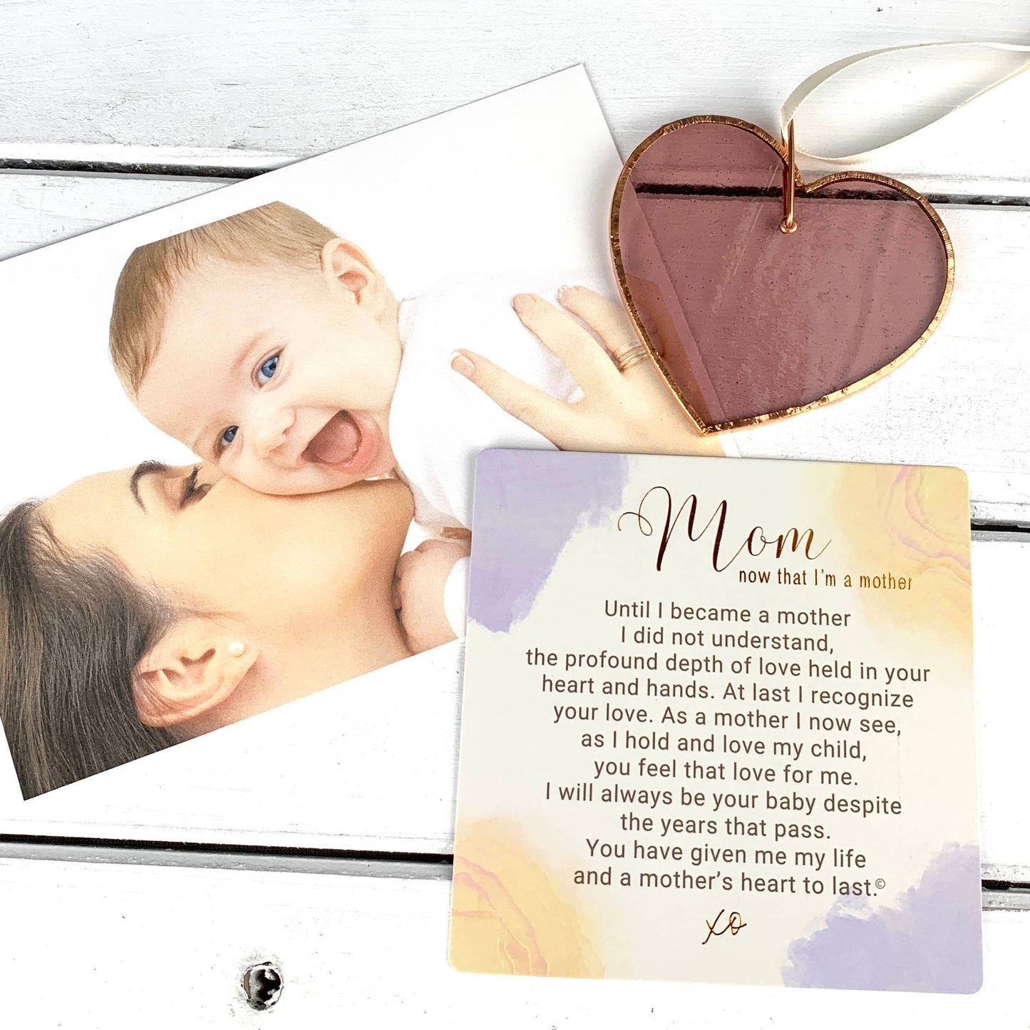 Her Heart Daughter to Mother Gift Stained Glass Heart 7905