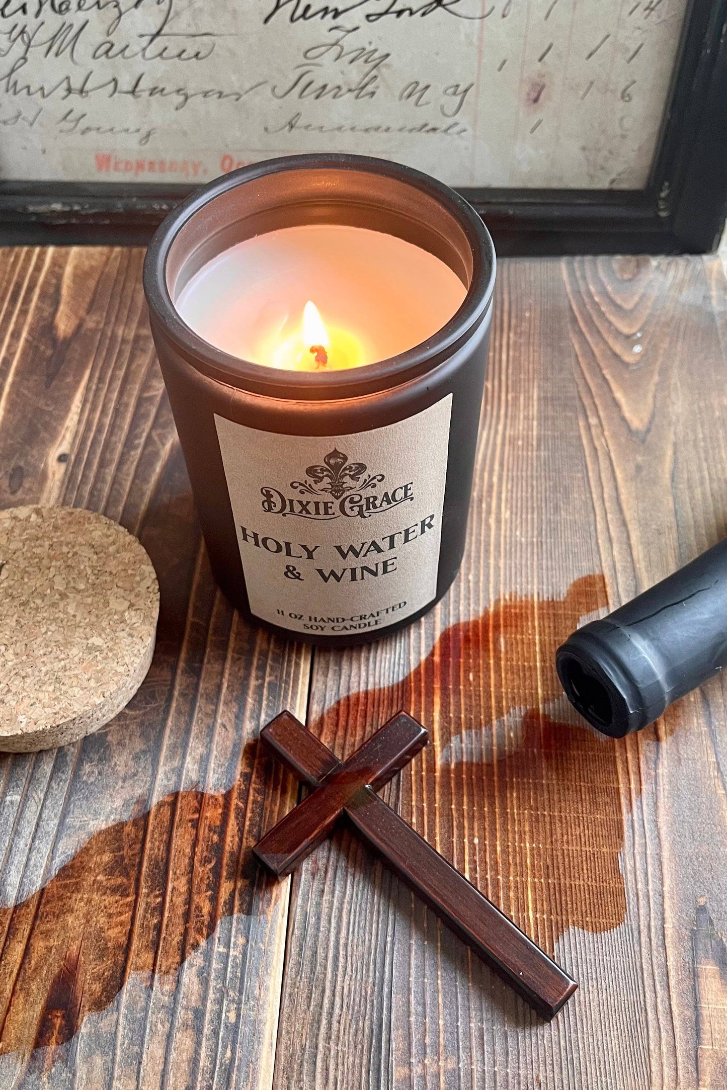 Holy Water & Wine - 11 oz Glass Candle - Cotton Wick