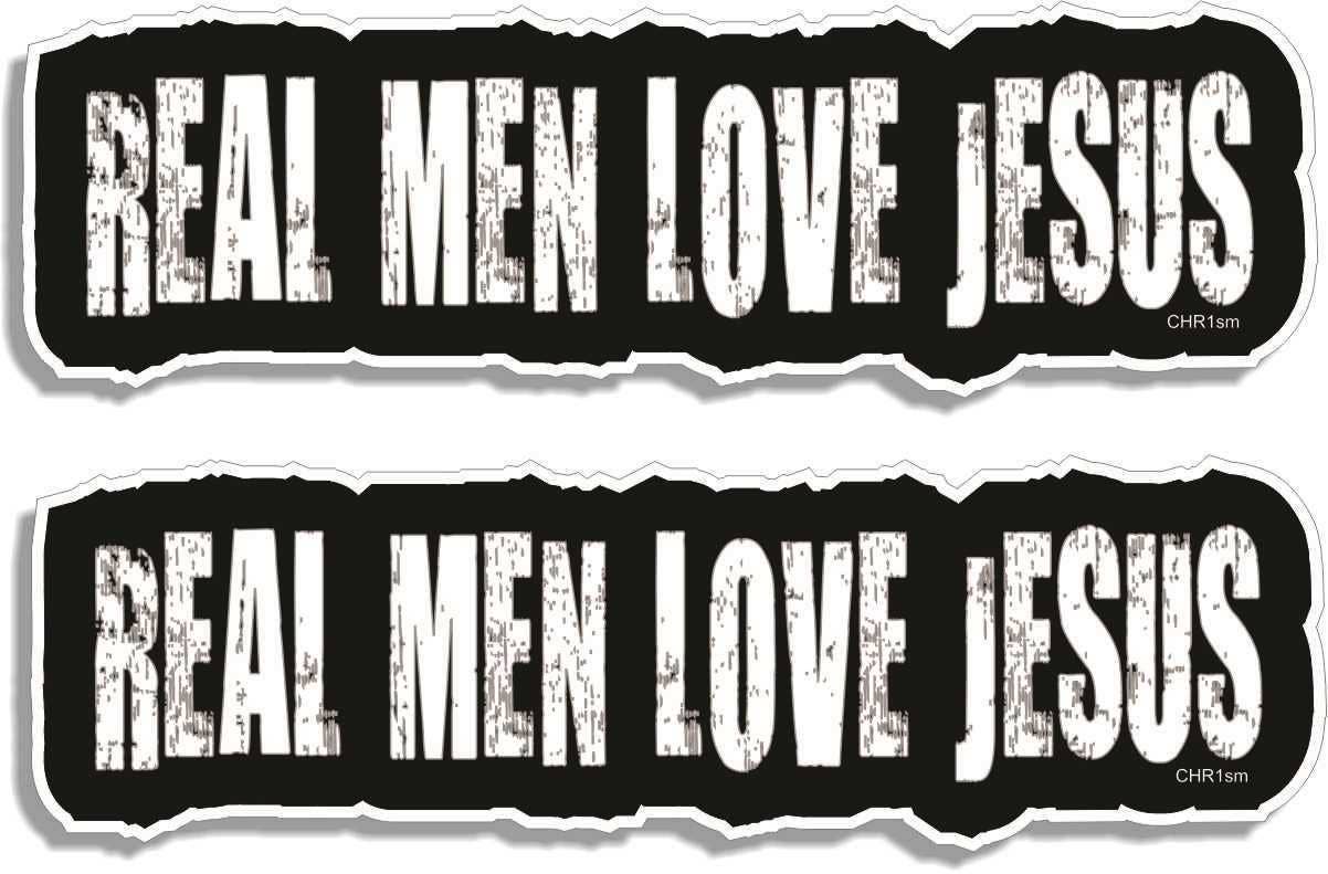 Real Men Love Jesus - Christian Bumper Sticker, Smaller Sticker Sets
