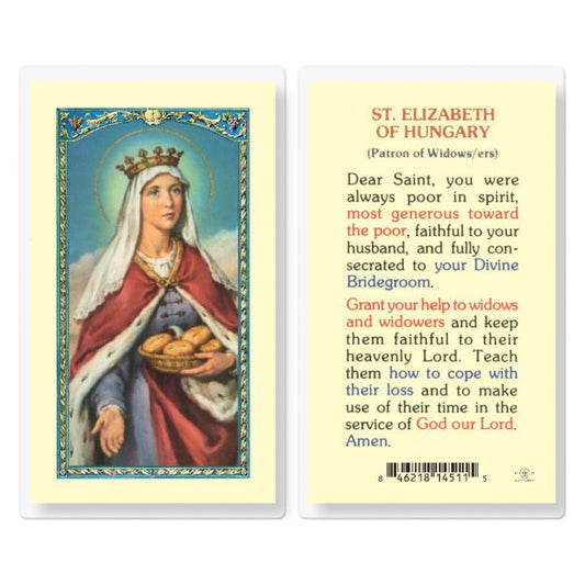 Holy Card - Laminated - Elizabeth Of Hungary