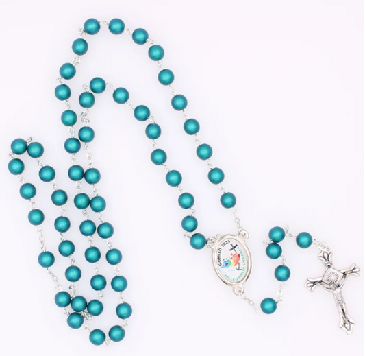 Emerald Bead Rosary with Jubilee Center