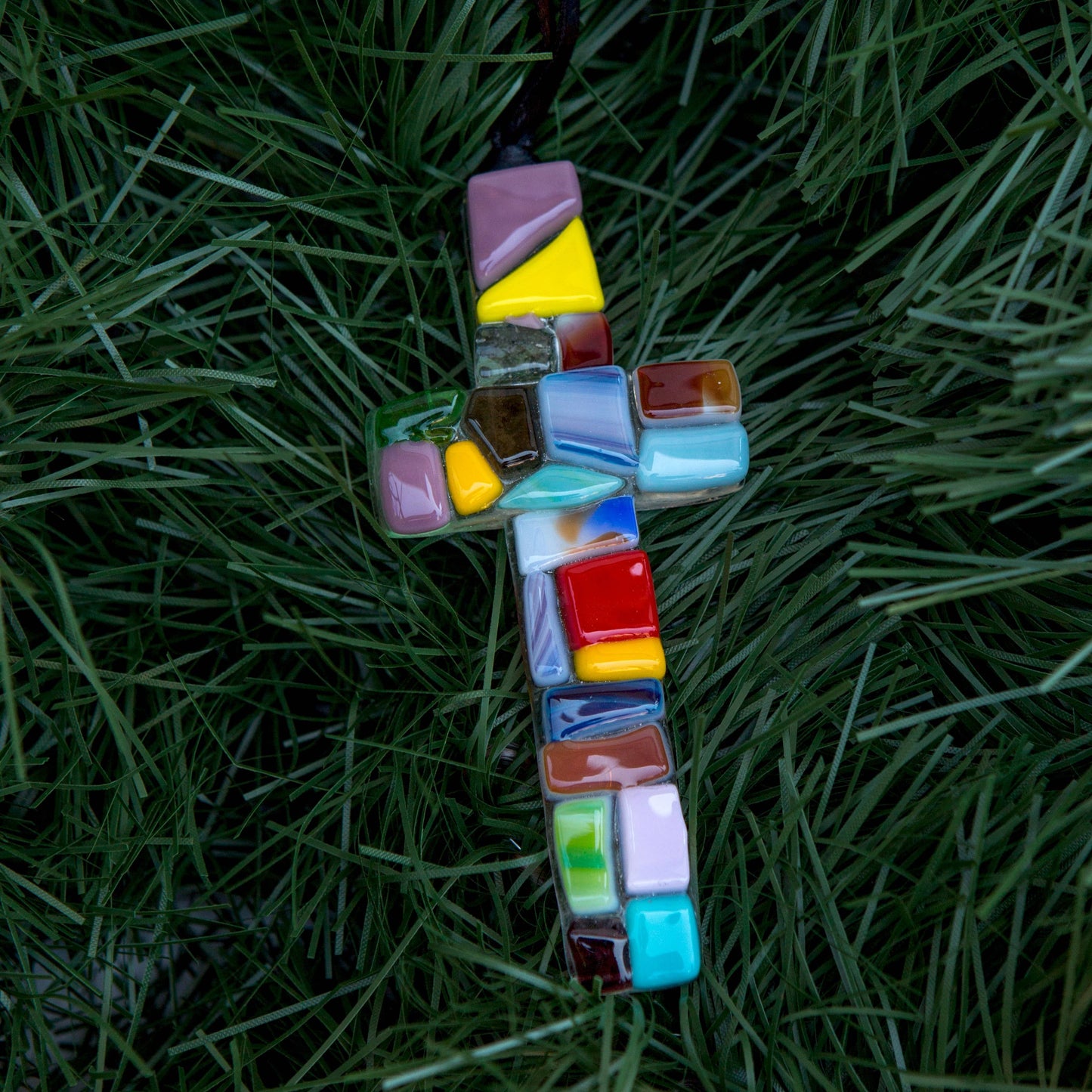 Prayers For You Support Gift USA Handmade Glass Cross 4477