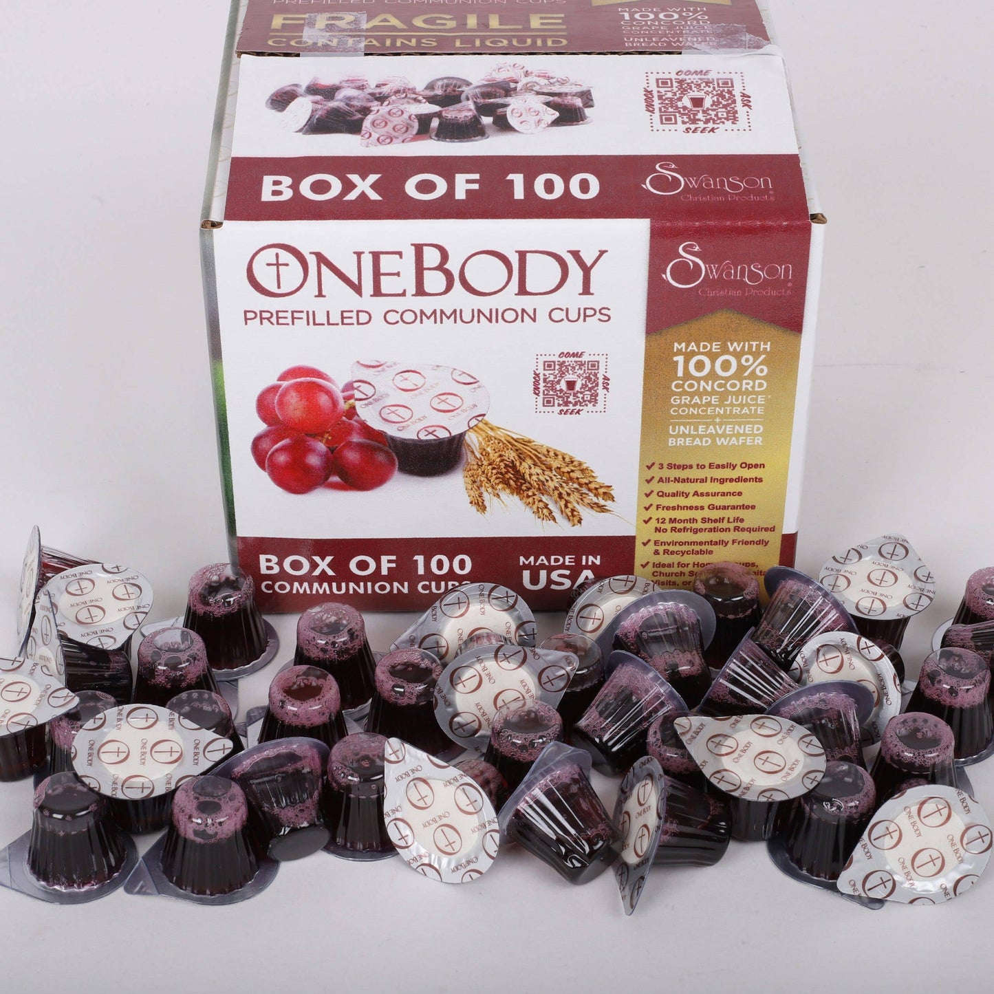 Communion Cups One Body Prefilled 100Ct