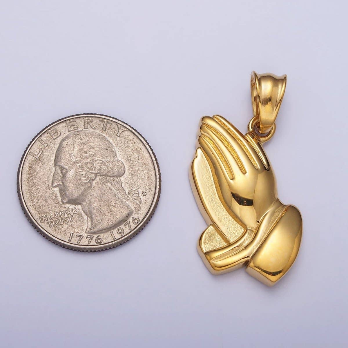 Stainless Steel Religious Prayer Hands Pendant