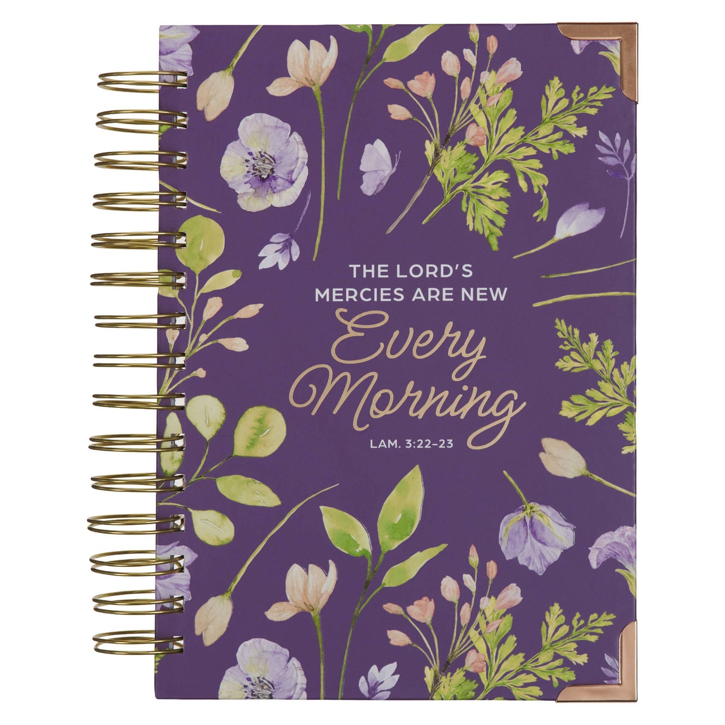 New Mercies Purple Wirebound Journal - Lam. 3:22-23