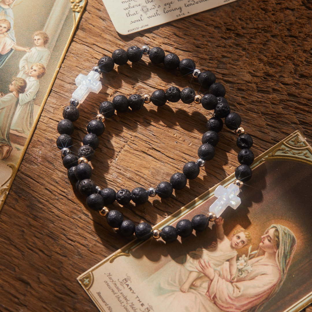 Holy Water Mens Lava Rock Bracelet