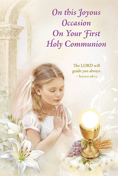 First Communion Card - Girl