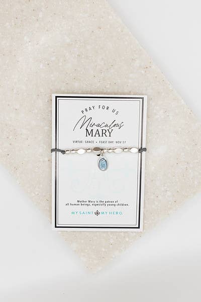 The Little Saints - Miraculous Mary Oval Blue - Silver