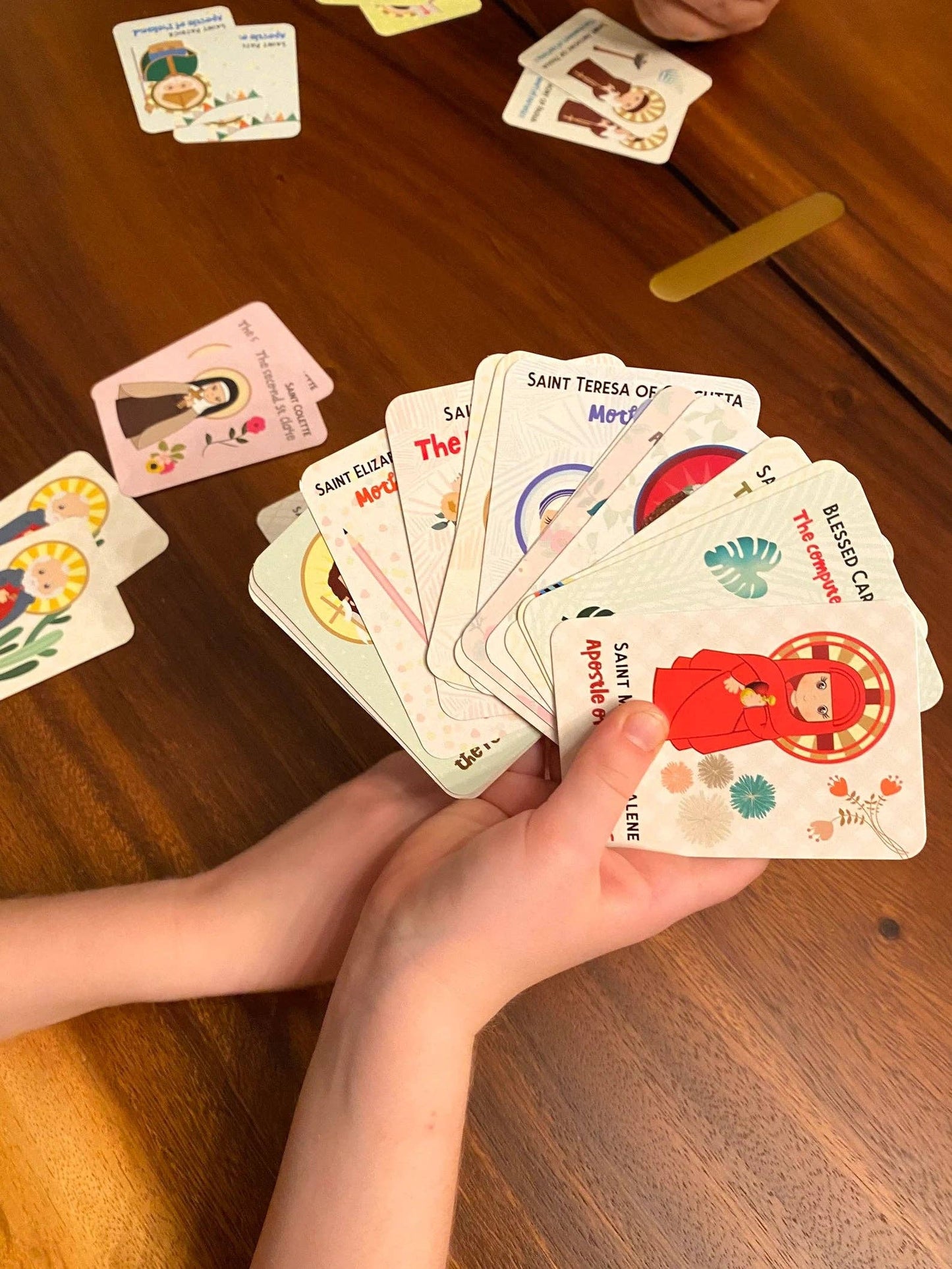 Holy Handmaid Mary Card Game Set. Set of 21 Saint Cards for Matching Game. First Communion Gift. Catholic Gift. Saint card matching game