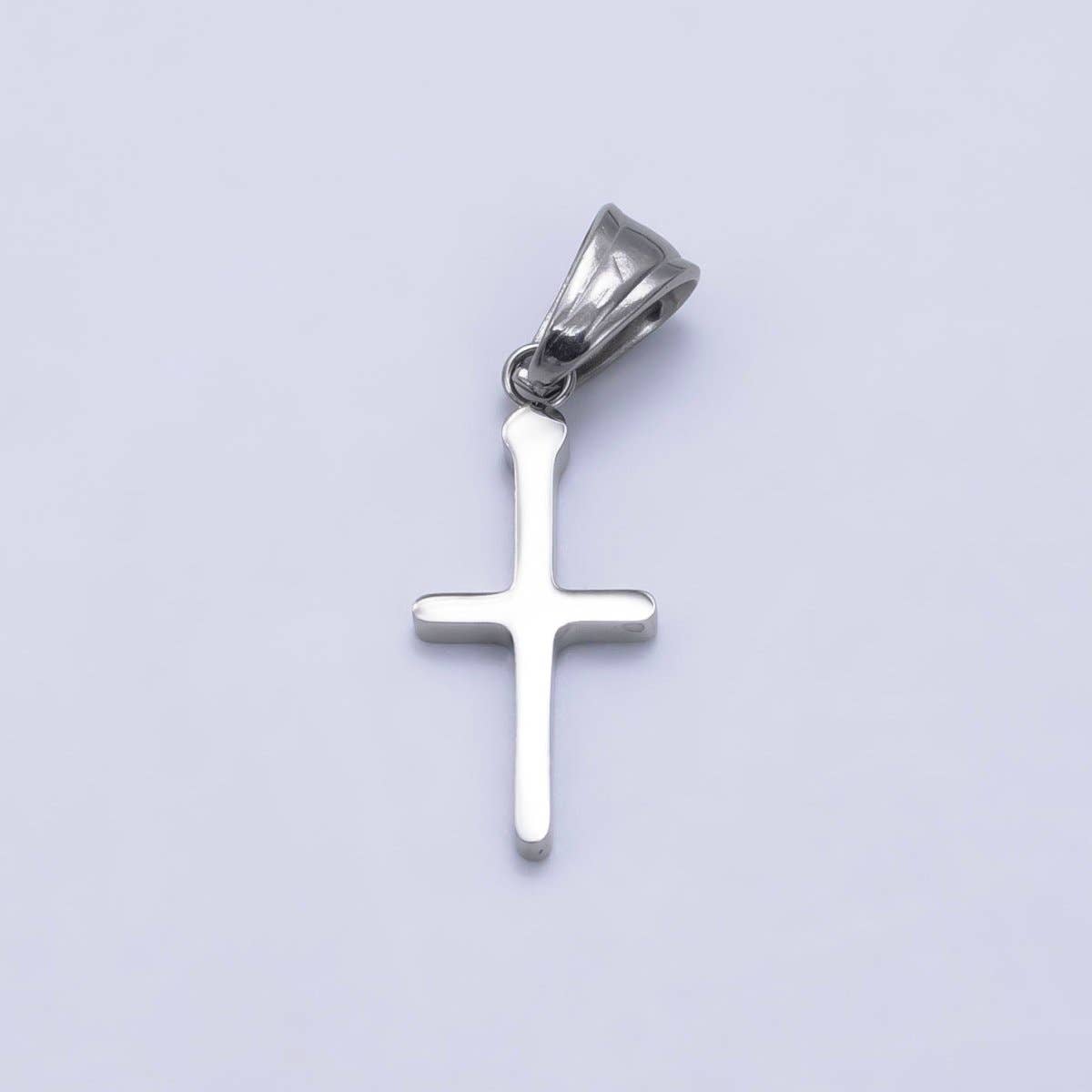 Stainless Steel Religious Cross Minimalist Pendant Silver