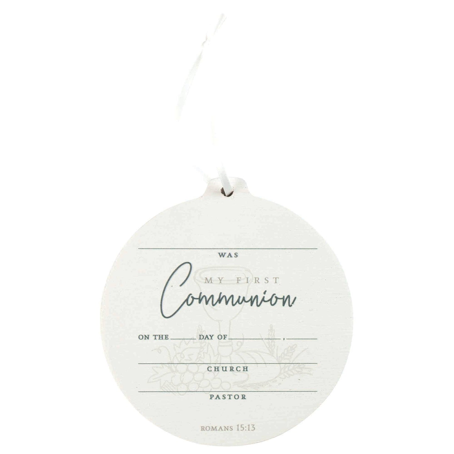 Ornament My First Communion White MDF