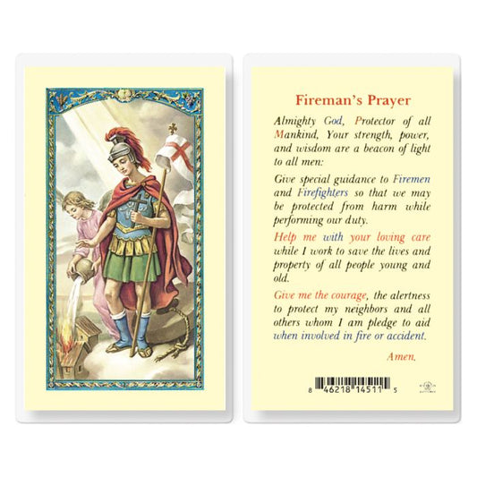 Holy Card - Laminated - Florian, Firefighters Prayer