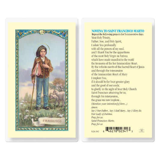 Holy Card - Laminated - Novena to Franciso Marto