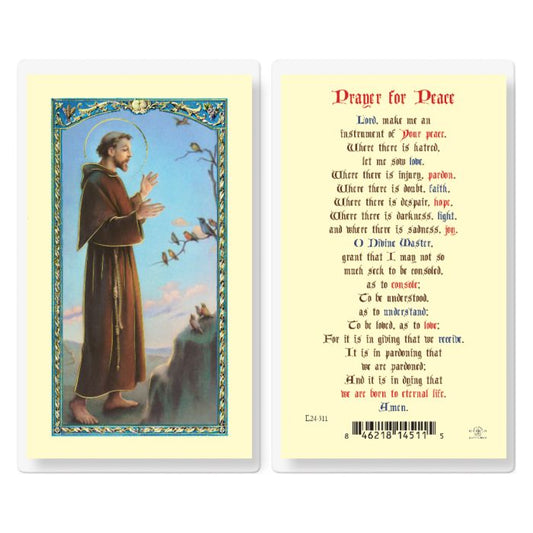 Holy Card - Laminated - Prayer for Peace, Francis Of Assisi