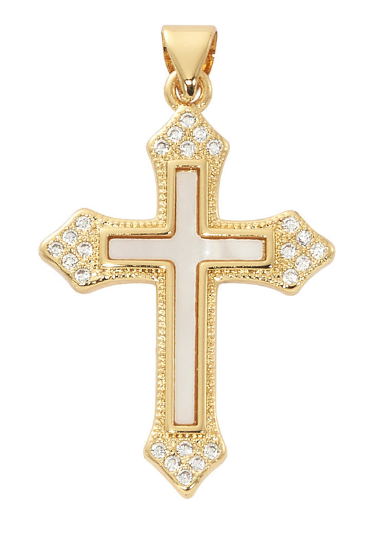 GOLD PLATE CRYSTAL M.O.P CROSS