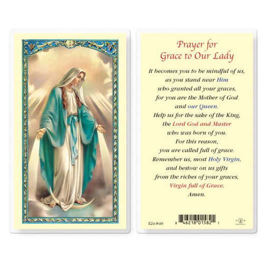 Holy Card - Laminated - Prayer for Grace to Our Lady