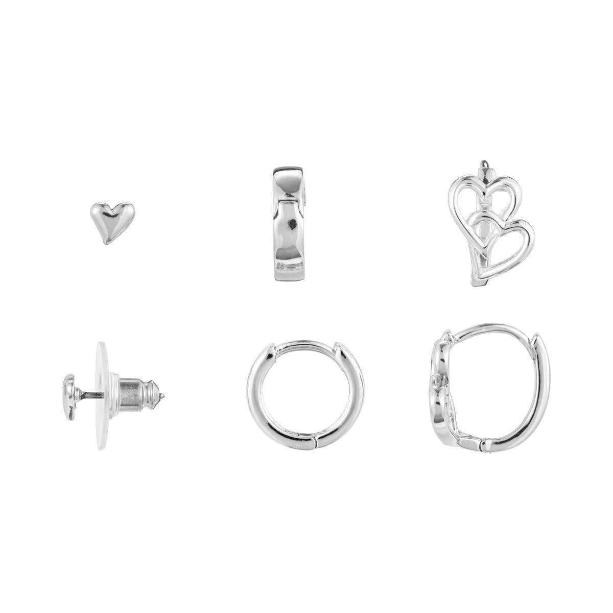 Wrapped in Prayer Dainty Double Heart Earrings Set of 3