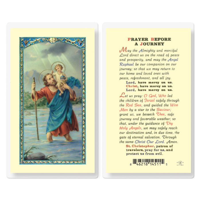 Holy Card - Laminated - 800-176 Christopher, Prayer Before a Journey