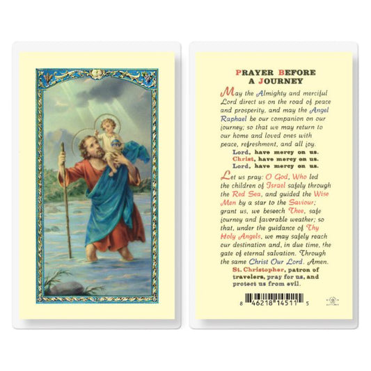 Holy Card - Laminated - 800-176 Christopher, Prayer Before a Journey