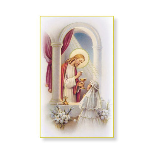 Paper Holy Card - 1st Communion Girl