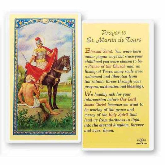 Holy Card - Laminated - Martin De Tours