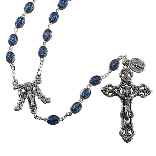 Blue Miraculous Medal Rosary