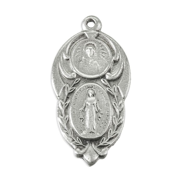 Miraculous Scapular Genuine Pewter Medal w/ 18" Chain