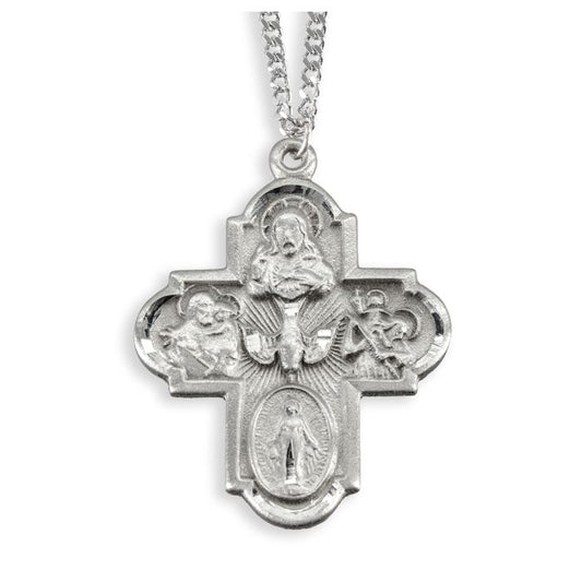 Four Way Genuine Pewter Medal on a 24" Chain