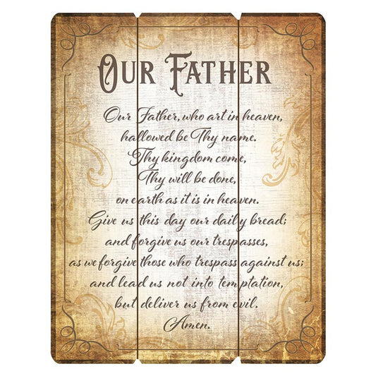 Wood Pallet Sign - The Lord'S Prayer