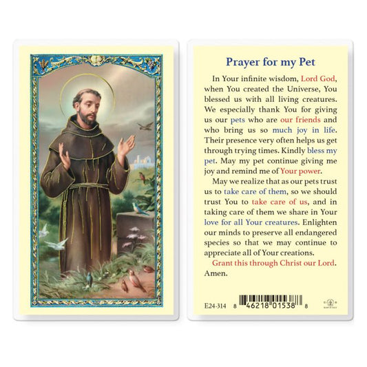Holy Card - Laminated - Prayer For My Pet