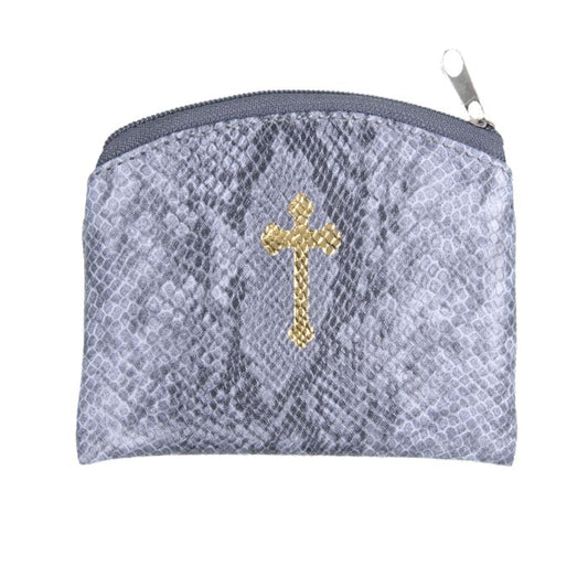 PEWTER REPTILE ROSARY POUCH