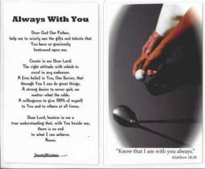 Prayer Card - Always With You Golf