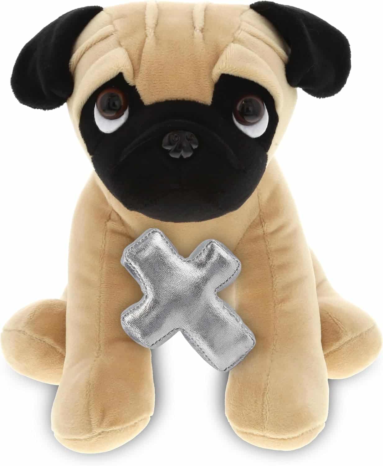 Plush: Pug with Cross (10″)