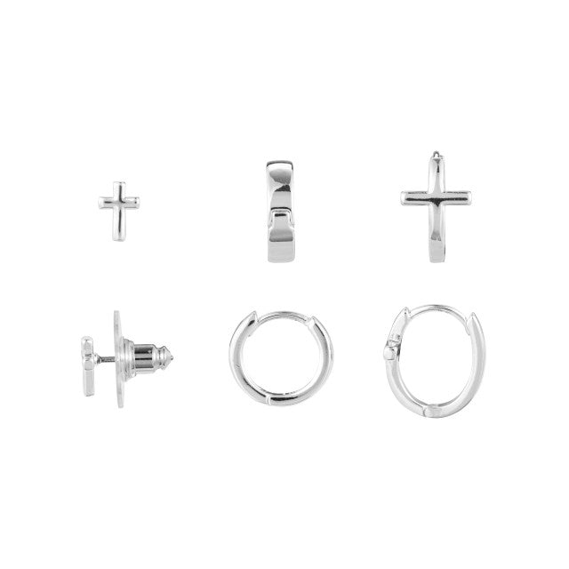 Wrapped in Prayer Dainty Cross Earrings Set of 3