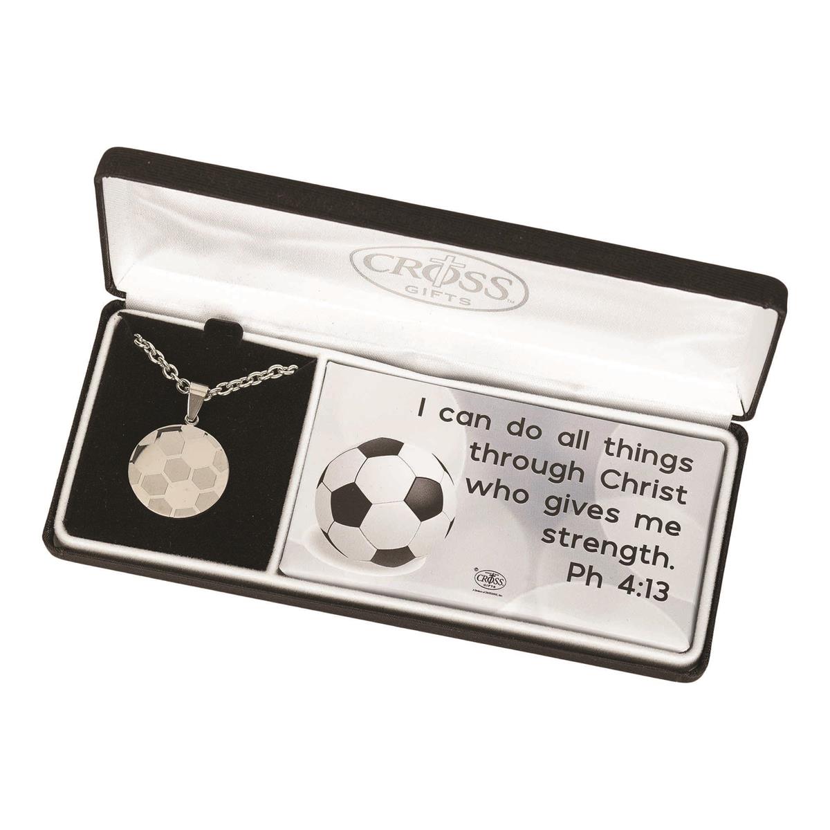Necklace-SOCCER-24" Stainless Stell